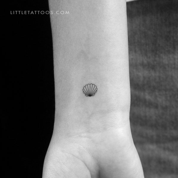 Tiny Scallop Shell Temporary Tattoo - Set of 3