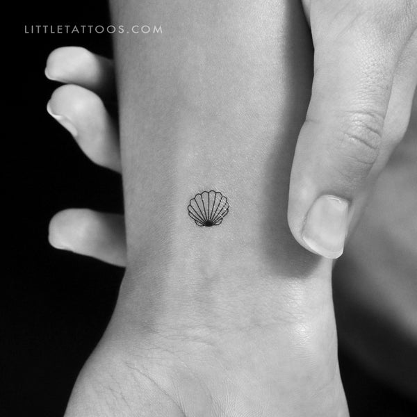 Tiny Scallop Shell Temporary Tattoo - Set of 3