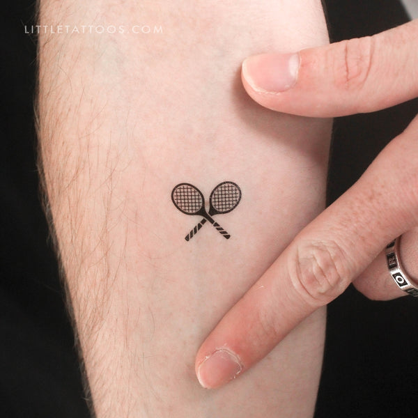 Tennis Racquets Temporary Tattoo - Set of 3