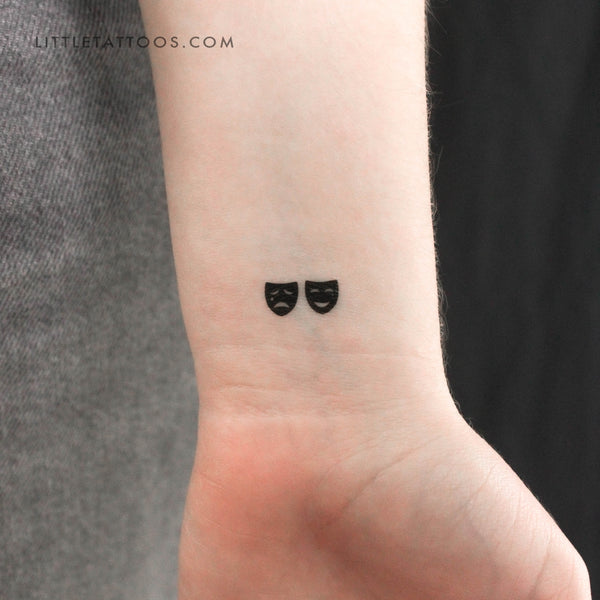 Drama Masks Temporary Tattoo - Set of 3