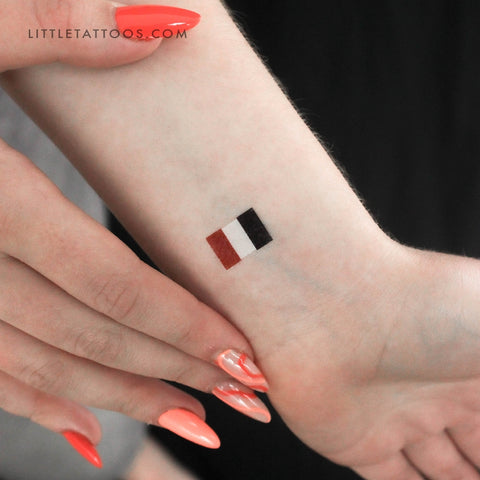 Small Flag of France Temporary Tattoo - Set of 3