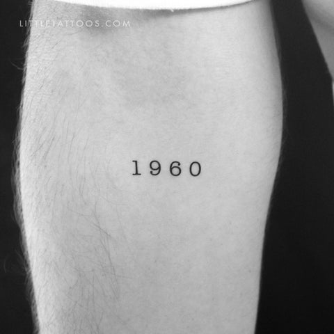 1960 Birth Year Temporary Tattoo - Set of 3