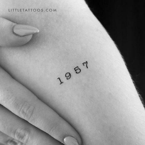 1957 Birth Year Temporary Tattoo - Set of 3