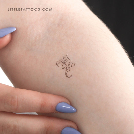 Tatuaje temporal con el contorno de la letra H en inglés antiguo (juego de 3)