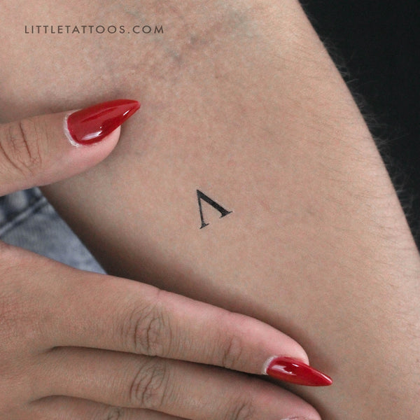 Uppercase Lambda Temporary Tattoo - Set of 3