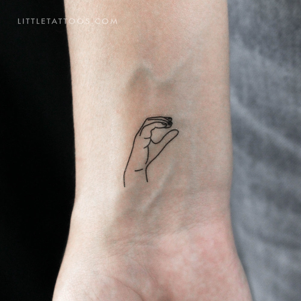 Tatuaje temporal en lenguaje de señas C - Juego de 3