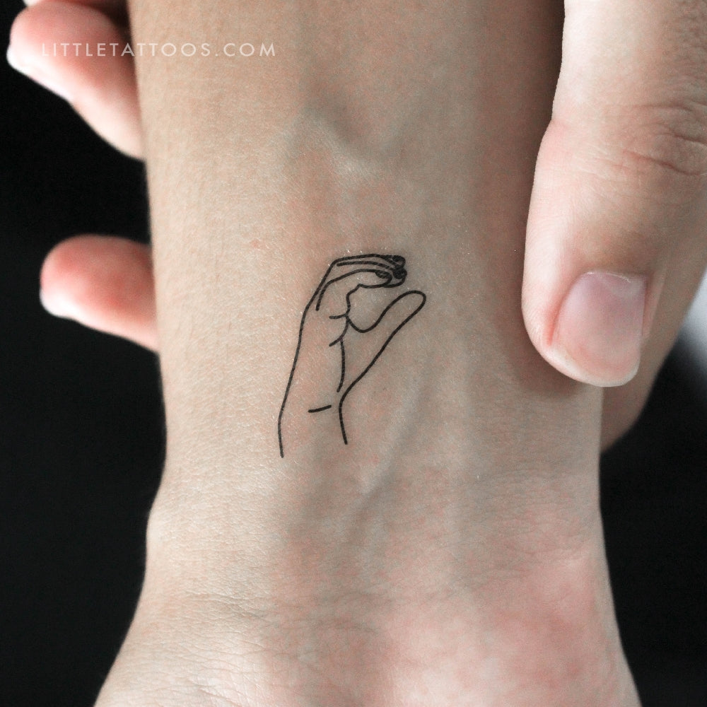 Tatuaje temporal en lenguaje de señas C - Juego de 3