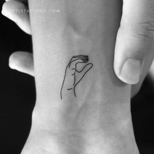 Tatuaje temporal en lenguaje de señas C - Juego de 3
