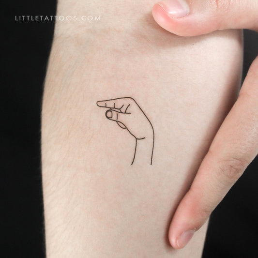 Tatuaje temporal de lenguaje de señas G - Juego de 3