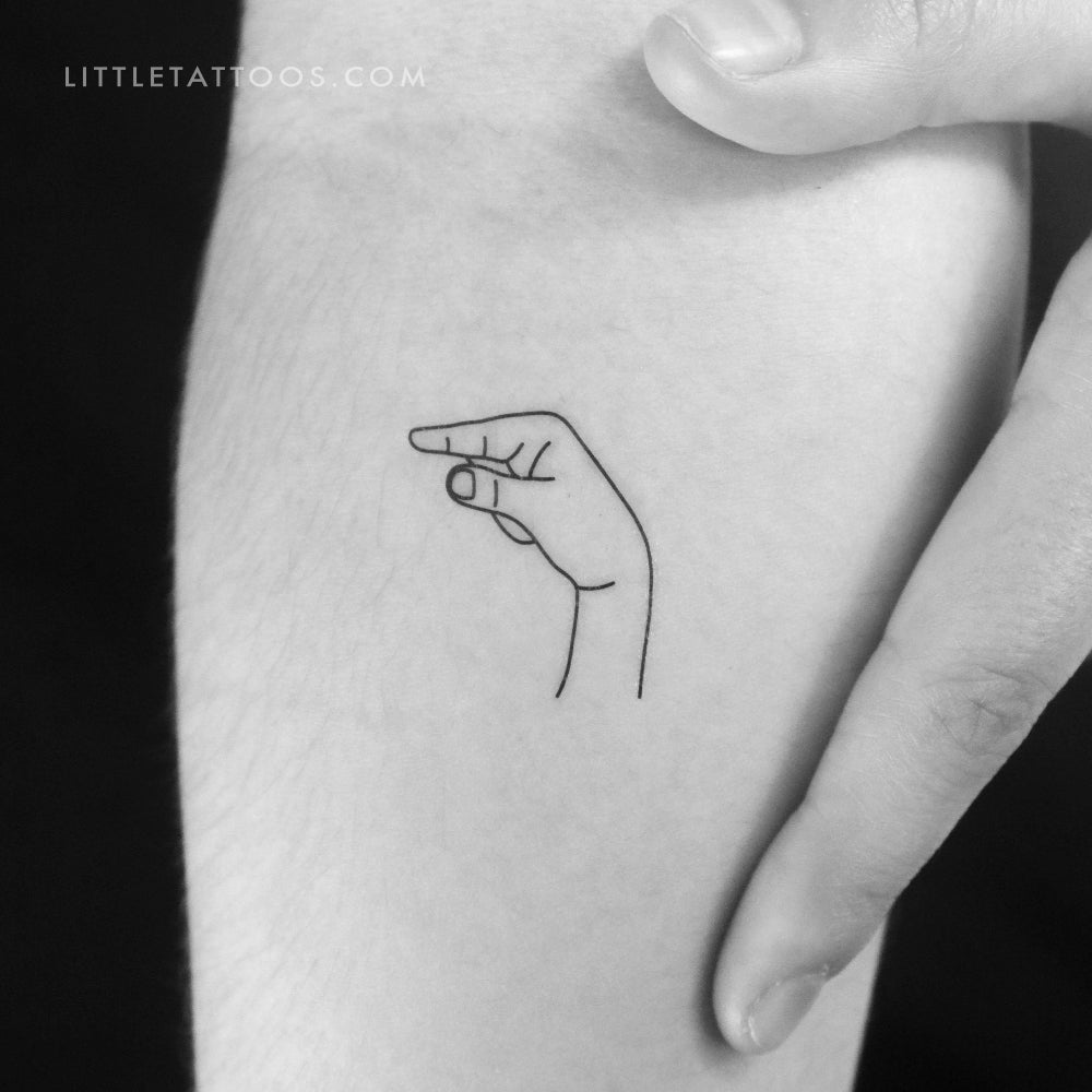 Tatuaje temporal de lenguaje de señas G - Juego de 3