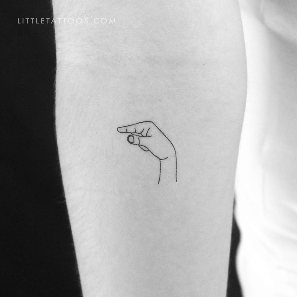 Tatuaje temporal de lenguaje de señas G - Juego de 3