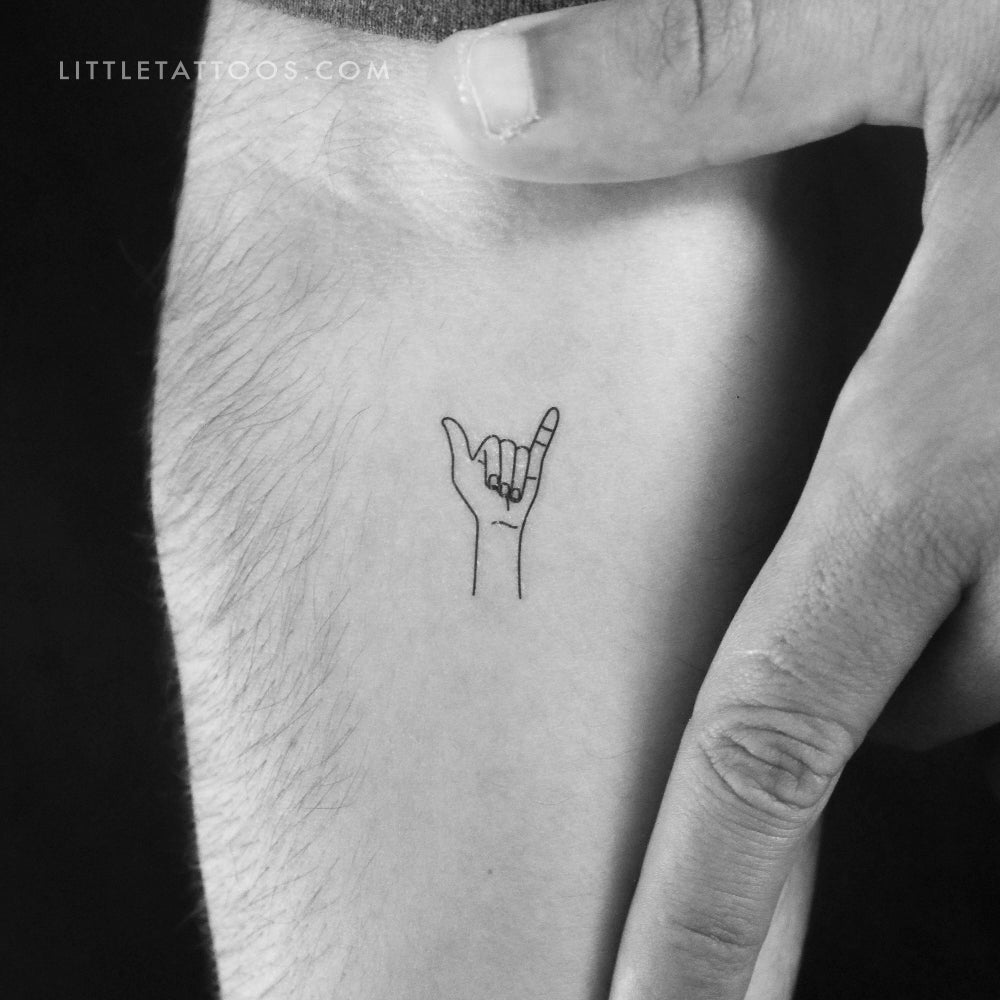 Sign Language Y Temporary Tattoo - Set of 3