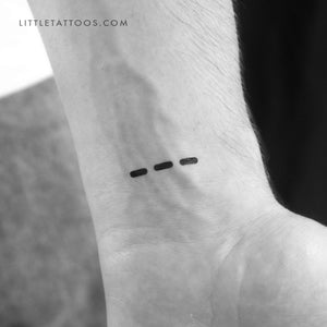 Morse Code O Temporary Tattoo - Set of 3