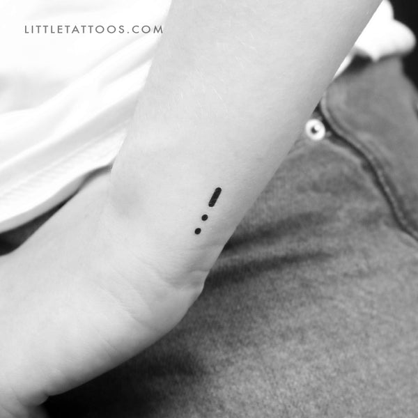 Morse Code U Temporary Tattoo - Set of 3