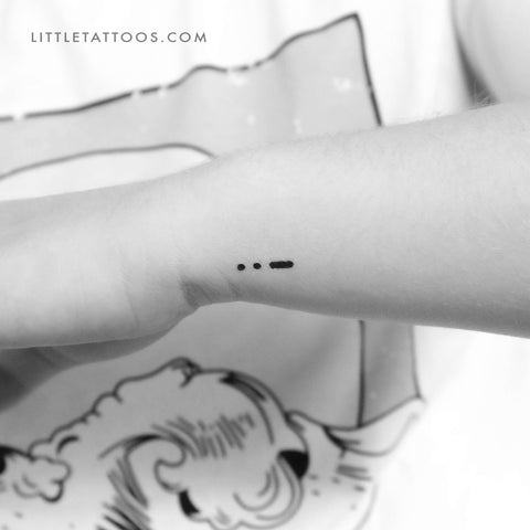 Morse Code U Temporary Tattoo - Set of 3