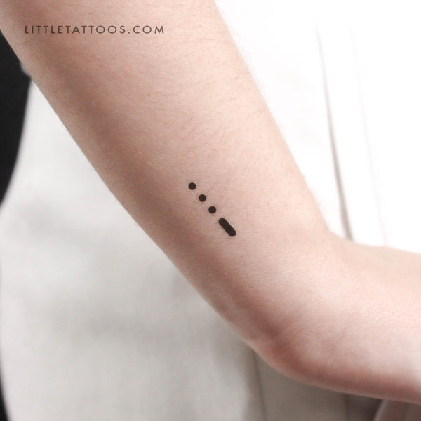 Morse Code V Temporary Tattoo - Set of 3