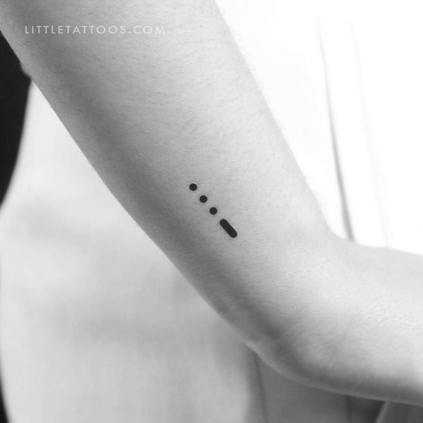 Morse Code V Temporary Tattoo - Set of 3