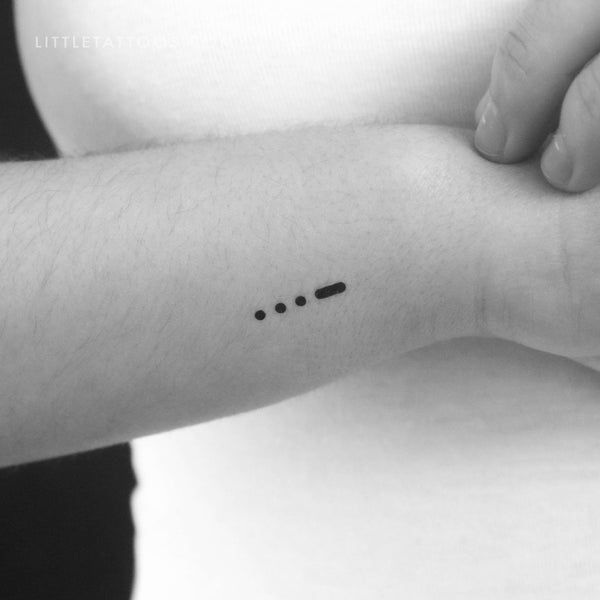 Morse Code V Temporary Tattoo - Set of 3