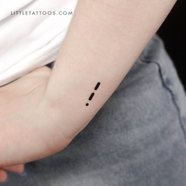 Morse Code W Temporary Tattoo - Set of 3