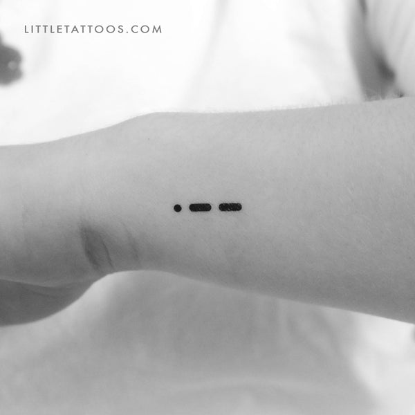 Morse Code W Temporary Tattoo - Set of 3