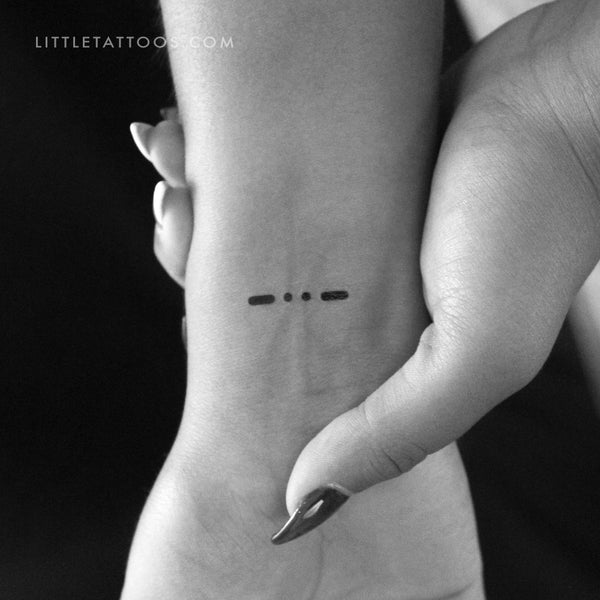 Morse Code X Temporary Tattoo - Set of 3