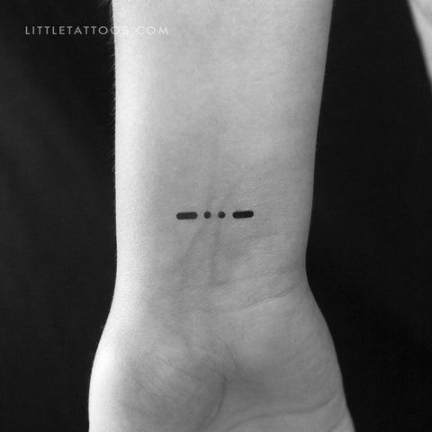 Morse Code X Temporary Tattoo - Set of 3