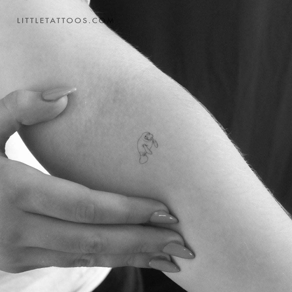 Tatuaje temporal de manatí pequeño (juego de 3)