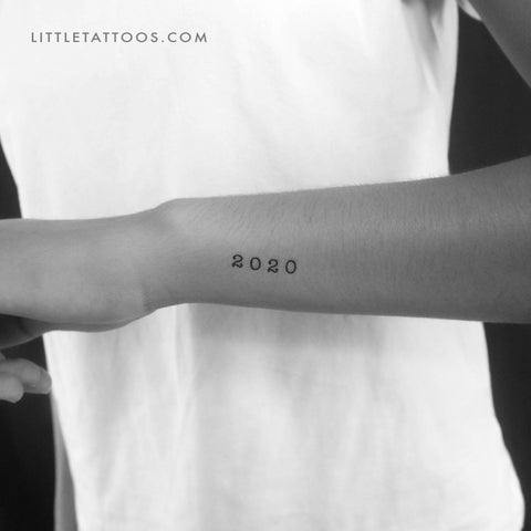 2020 Birth Year Temporary Tattoo - Set of 3