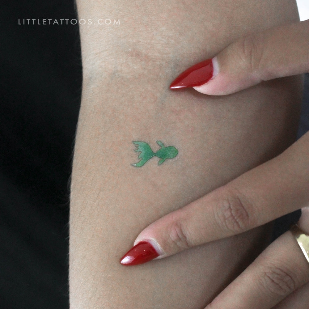 Tatuaje temporal de pez verde - Juego de 3