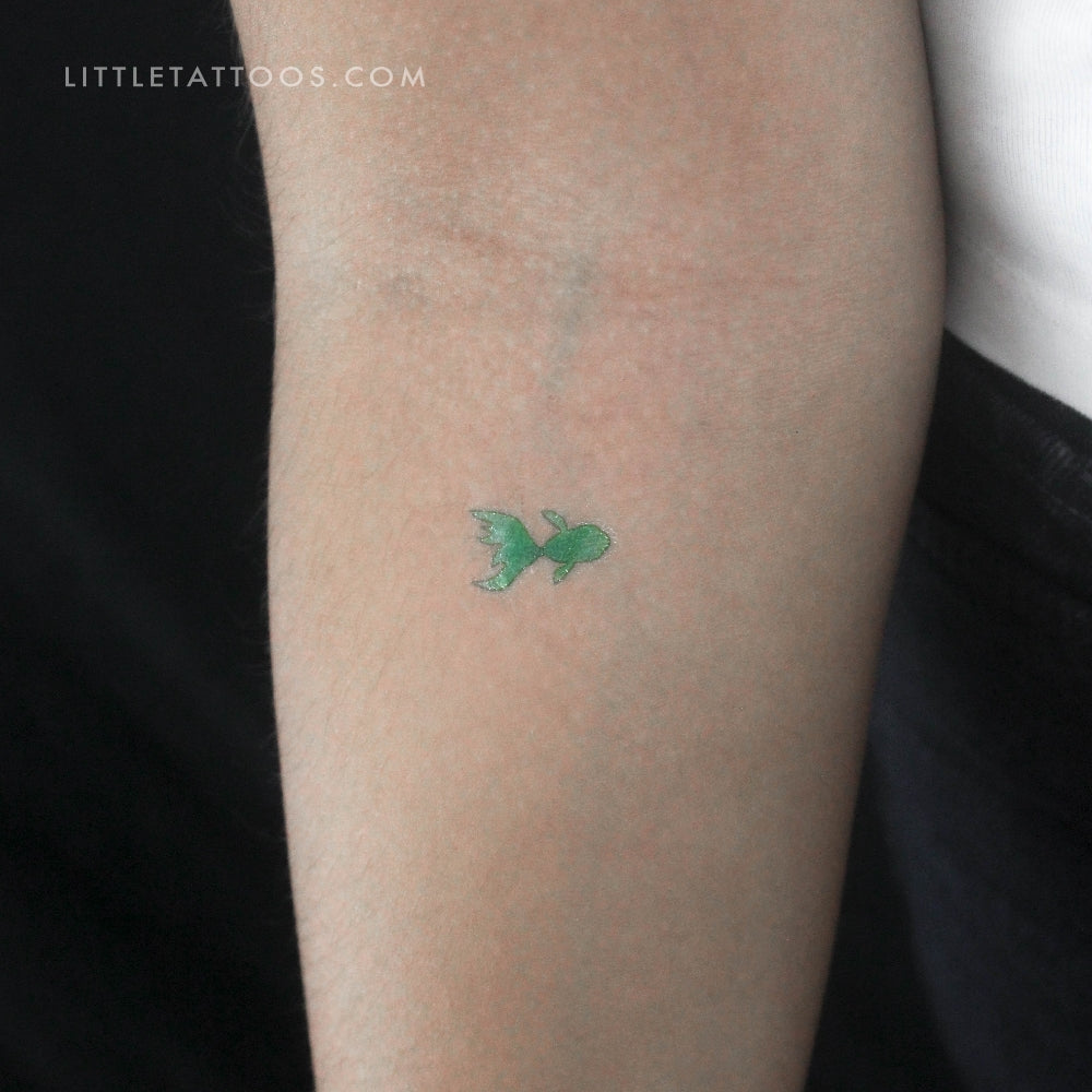 Tatuaje temporal de pez verde - Juego de 3
