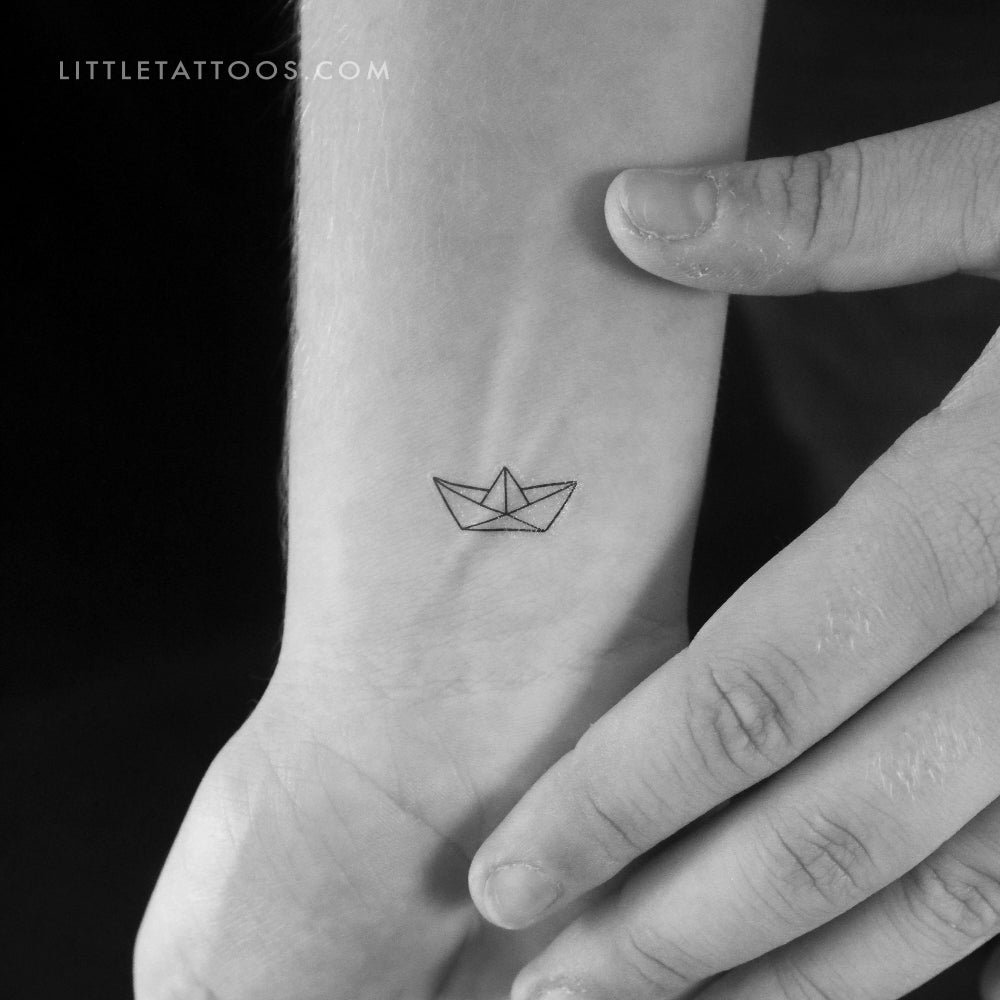 Small Paper Boat Temporary Tattoo - Set of 3