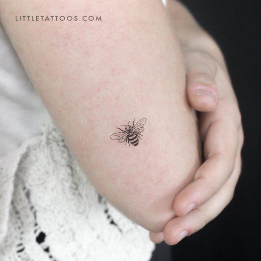 Tatuaje temporal de abeja minera de hiedra - Juego de 3