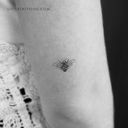 Tatuaje temporal de abeja minera de hiedra - Juego de 3
