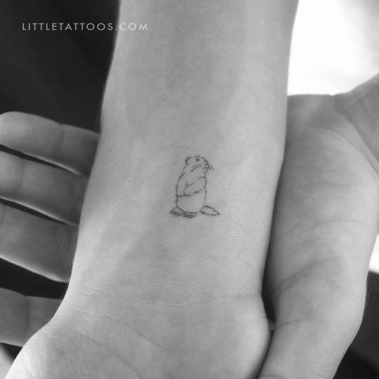 Tatuaje temporal de marmota - Juego de 3