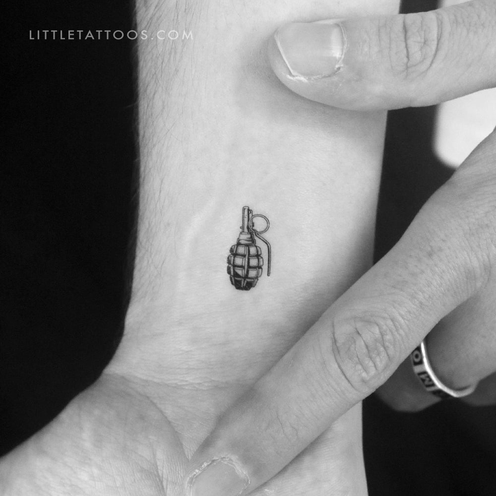 Grenade Temporary Tattoo - Set of 3