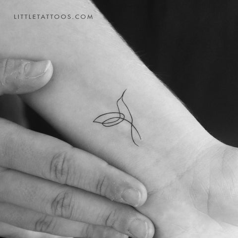 Continuous Line Hummingbird Temporary Tattoo - Set of 3