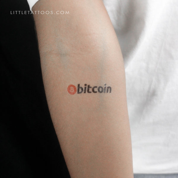 Bitcoin Wordmark Temporary Tattoo (Set of 3)