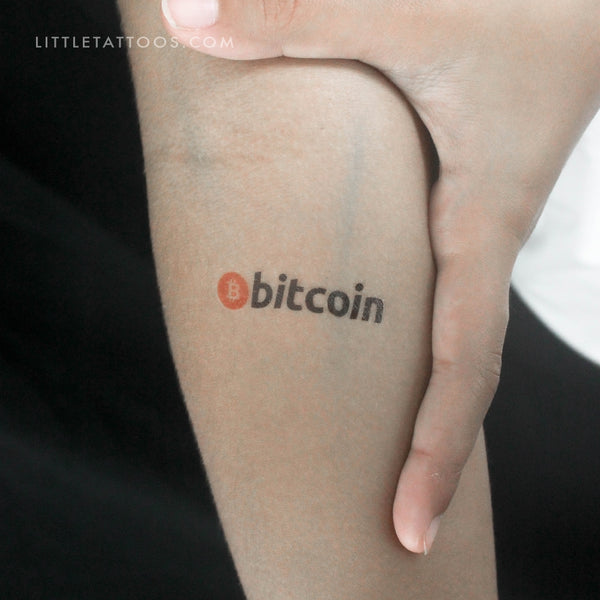 Bitcoin Wordmark Temporary Tattoo (Set of 3)