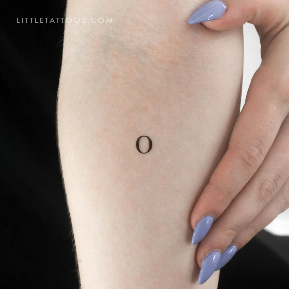 Uppercase Omicron Temporary Tattoo - Set of 3