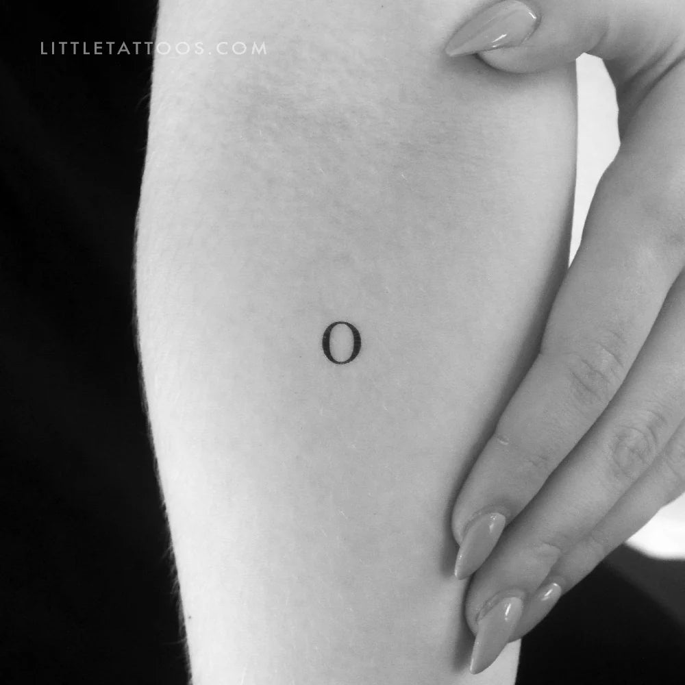 Uppercase Omicron Temporary Tattoo - Set of 3