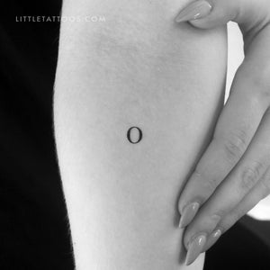 O Uppercase Serif Letter Temporary Tattoo - Set of 3