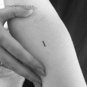 I Uppercase Serif Letter Temporary Tattoo - Set of 3