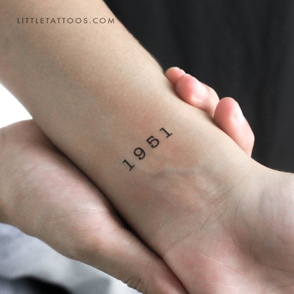 1951 Birth Year Temporary Tattoo - Set of 3