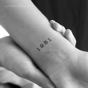 1951 Birth Year Temporary Tattoo - Set of 3