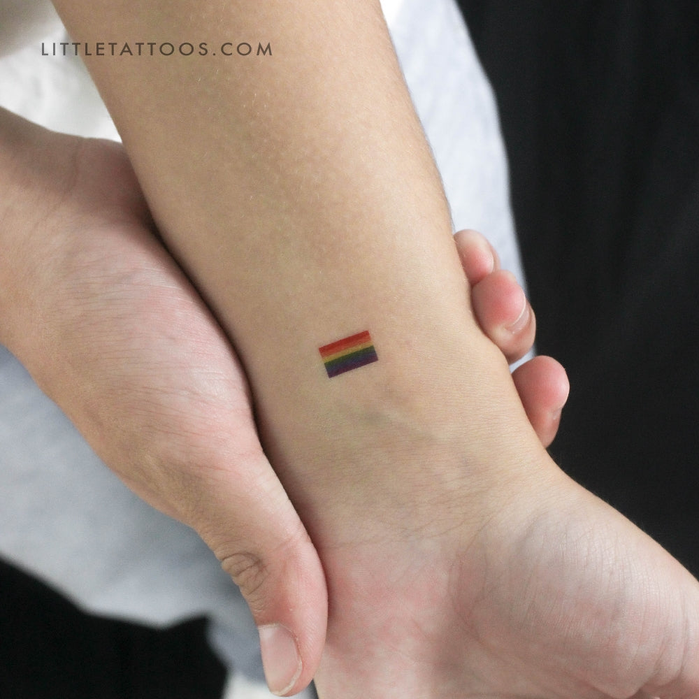 Rainbow Flag Temporary Tattoo - Set of 3