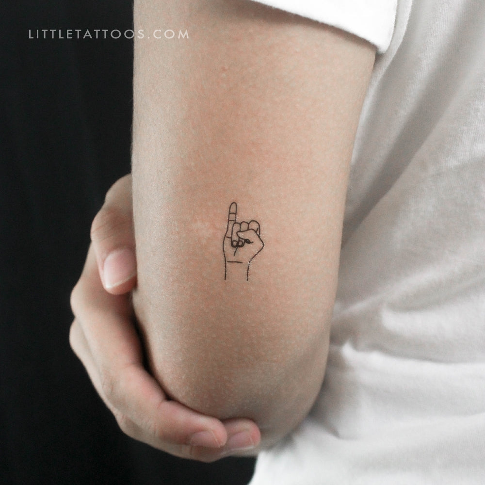 Tatuaje temporal de lenguaje de señas I - Juego de 3