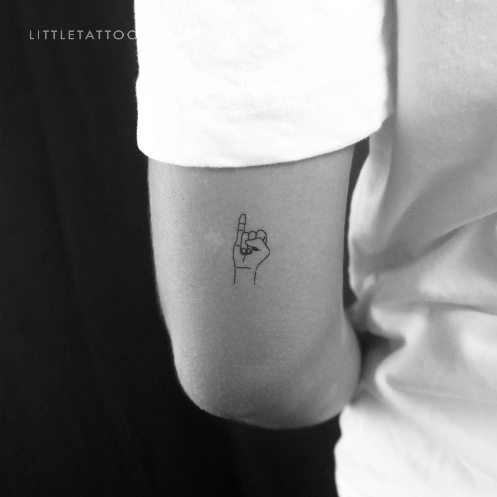 Tatuaje temporal de lenguaje de señas I - Juego de 3