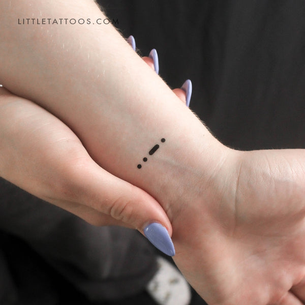 Morse Code F Temporary Tattoo - Set of 3