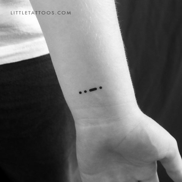 Morse Code F Temporary Tattoo - Set of 3