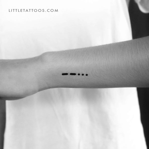 Morse Code 7 Temporary Tattoo - Set of 3